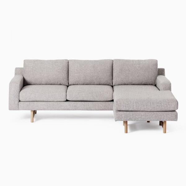 Satori Pebble Chaise Lounge – Pebble Grey & Natural Oak Base