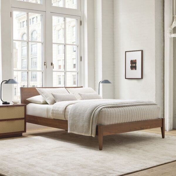 roan-bed-xl Roan Solid Wood Bed Walnut Finish
